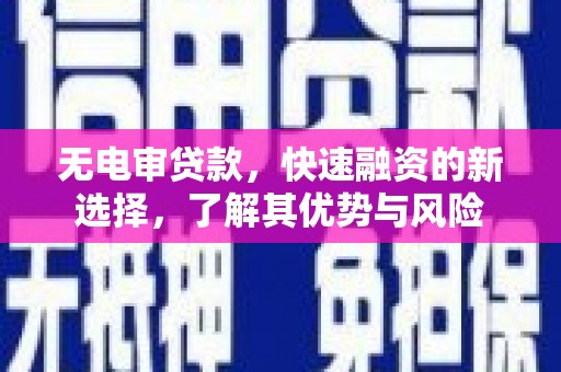 信州无电审贷款，快速融资的新选择，了解其优势与风险