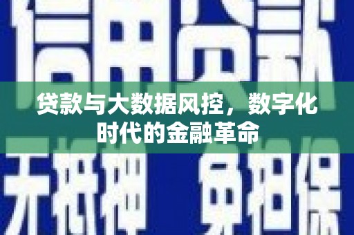 信州贷款与大数据风控，数字化时代的金融革命