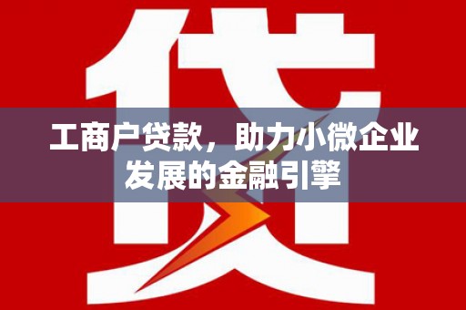 信州工商户贷款，助力小微企业发展的金融引擎