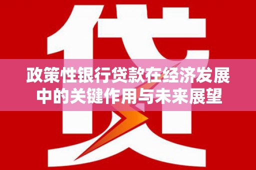 信州政策性银行贷款在经济发展中的关键作用与未来展望