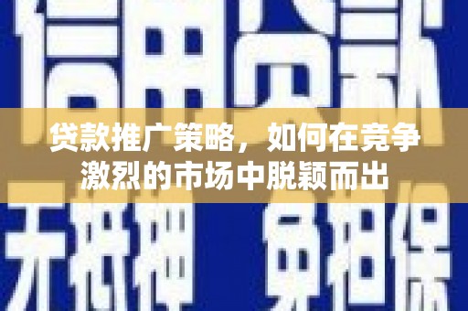 信州贷款推广策略，如何在竞争激烈的市场中脱颖而出