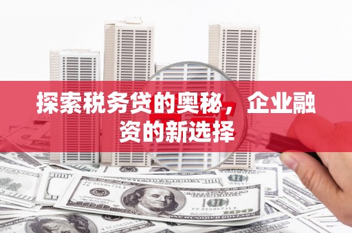 信州探索税务贷的奥秘，企业融资的新选择