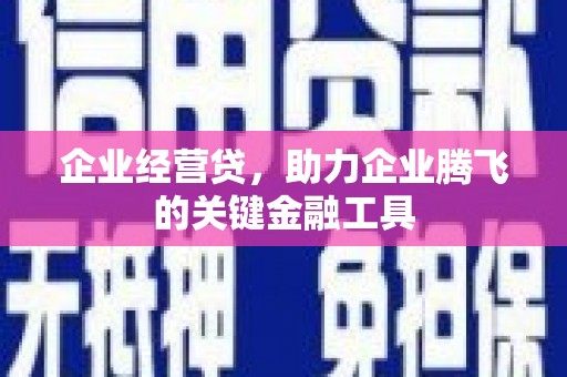 信州企业经营贷，助力企业腾飞的关键金融工具