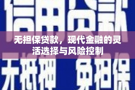 信州无担保贷款，现代金融的灵活选择与风险控制