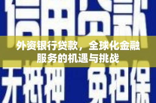 信州外资银行贷款，全球化金融服务的机遇与挑战