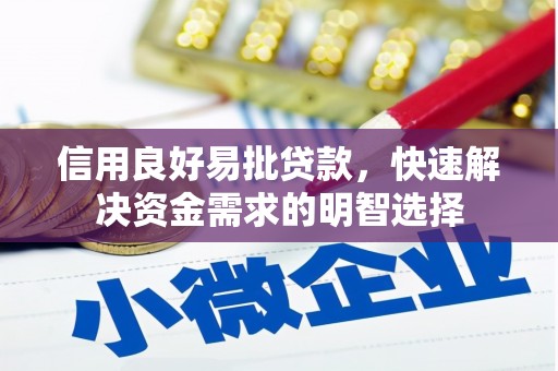 信州信用良好易批贷款，快速解决资金需求的明智选择