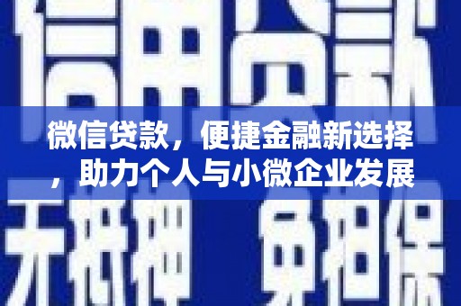 信州微信贷款，便捷金融新选择，助力个人与小微企业发展