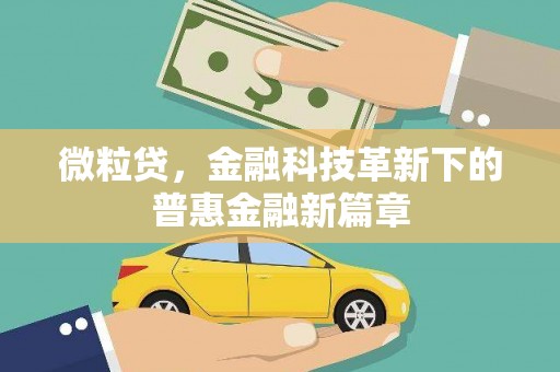 信州微粒贷，金融科技革新下的普惠金融新篇章