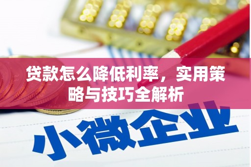 信州贷款怎么降低利率，实用策略与技巧全解析